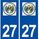 27 Saint André de l'Eure logo ville autocollant plaque stickers département