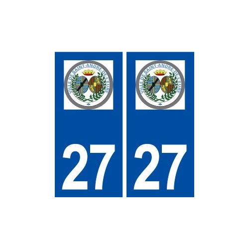27 Saint André de l'Eure logo ville autocollant plaque stickers département