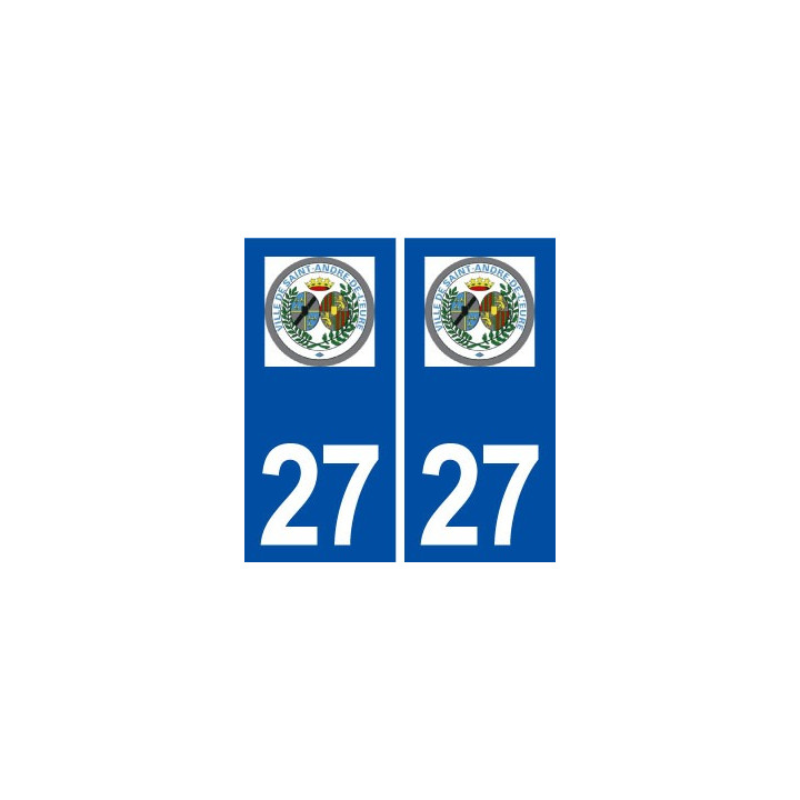 27 Saint André de l'Eure logo ville autocollant plaque stickers département