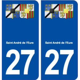 27 Saint André de l'Eure blason ville autocollant plaque stickers département