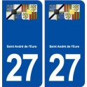 27 Saint André de l'Eure blason ville autocollant plaque stickers département