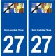 27 Saint André de l'Eure blason ville autocollant plaque stickers département