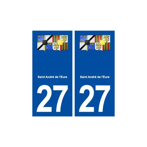 27 Saint André de l'Eure blason ville autocollant plaque stickers département
