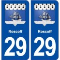 29 Roscoff escudo de armas de la etiqueta engomada de la placa de pegatinas de la ciudad