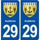 29 Audierne blason autocollant plaque immatriculation stickers ville