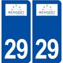 29 Bénodet logo autocollant plaque immatriculation stickers ville
