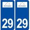 29 Bénodet logo autocollant plaque immatriculation stickers ville