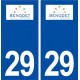 29 Bénodet logo autocollant plaque immatriculation stickers ville