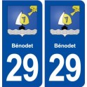 29 Bénodet blason autocollant plaque stickers ville