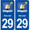 29 Bénodet blason autocollant plaque stickers ville