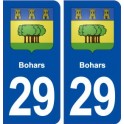 29 Bohars blason autocollant plaque immatriculation stickers ville