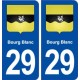 29 Bourg Blanc blason autocollant plaque immatriculation stickers ville