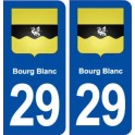 29 Bourg Blanc blason autocollant plaque immatriculation stickers ville