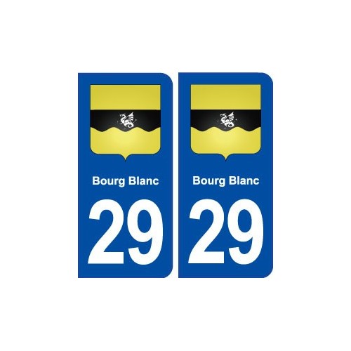 29 Bourg Blanc blason autocollant plaque immatriculation stickers ville