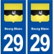 29 Bourg Blanc blason autocollant plaque immatriculation stickers ville