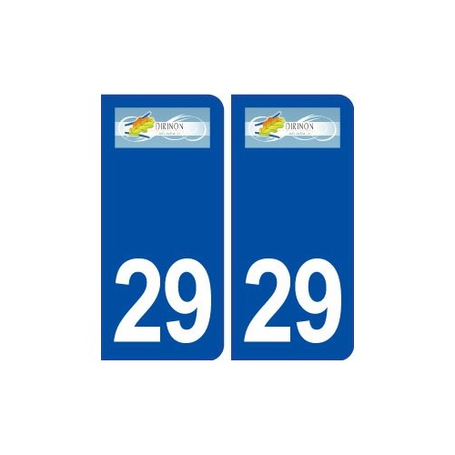 29 Dirinon logo autocollant plaque immatriculation stickers ville