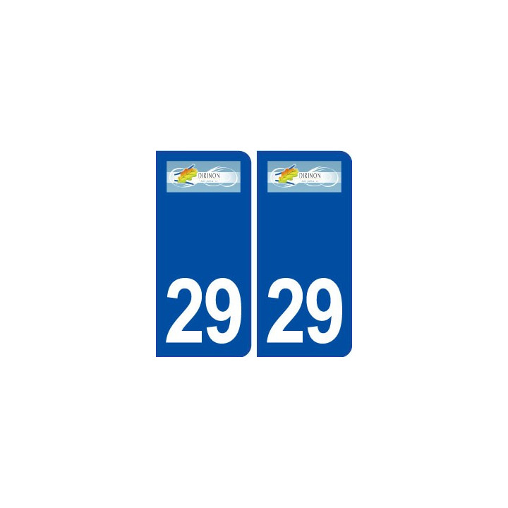 29 Dirinon logo autocollant plaque immatriculation stickers ville