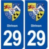 29 Dirinon blason autocollant plaque stickers ville
