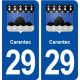 29 Carantec blason autocollant plaque immatriculation stickers ville