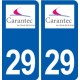 29 Carantec logo autocollant plaque immatriculation stickers ville