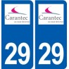 29 Carantec logo autocollant plaque immatriculation stickers ville
