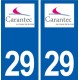 29 Carantec logo autocollant plaque immatriculation stickers ville