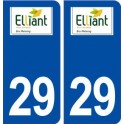 29 Elliant logo autocollant plaque immatriculation stickers ville