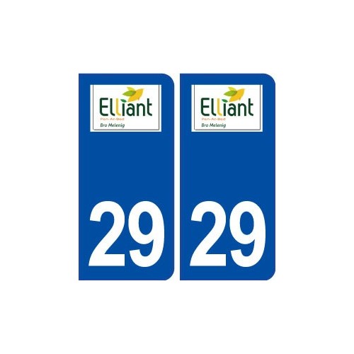 29 Elliant logo autocollant plaque immatriculation stickers ville