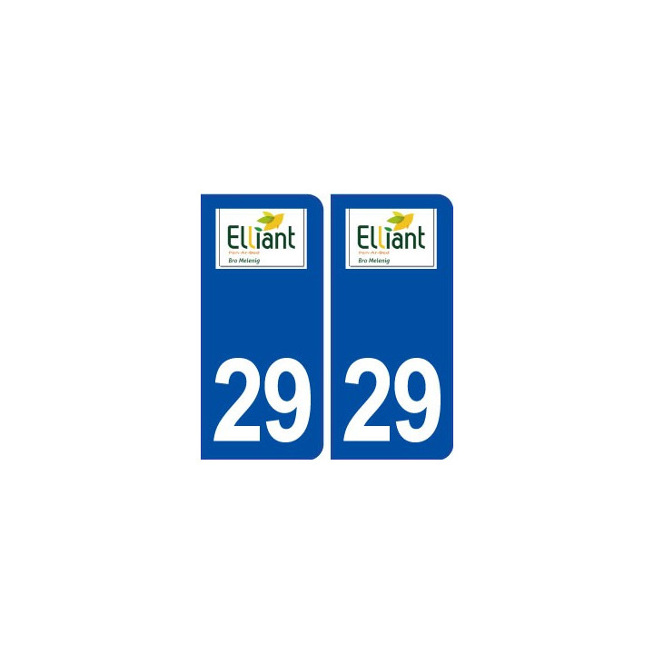 29 Elliant logo autocollant plaque immatriculation stickers ville