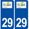 29 Elliant logo autocollant plaque immatriculation stickers ville