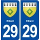 29 Elliant blason autocollant plaque stickers ville