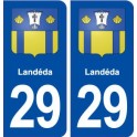 29 Landéda blason autocollant plaque immatriculation stickers ville