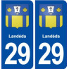 29 Landéda blason autocollant plaque immatriculation stickers ville