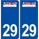 29 Landéda logo autocollant plaque immatriculation stickers ville