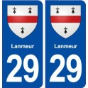 29 Lanmeur blason autocollant plaque immatriculation stickers ville