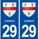 29 Lanmeur blason autocollant plaque immatriculation stickers ville