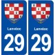 29 Lanvéoc blason autocollant plaque immatriculation stickers ville