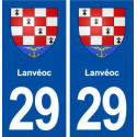 29 Lanvéoc blason autocollant plaque immatriculation stickers ville