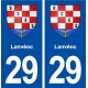 29 Lanvéoc blason autocollant plaque immatriculation stickers ville