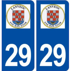 29 Lanvéoc logo autocollant plaque immatriculation stickers ville