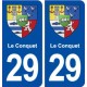 29 Le Conquet blason autocollant plaque immatriculation stickers ville