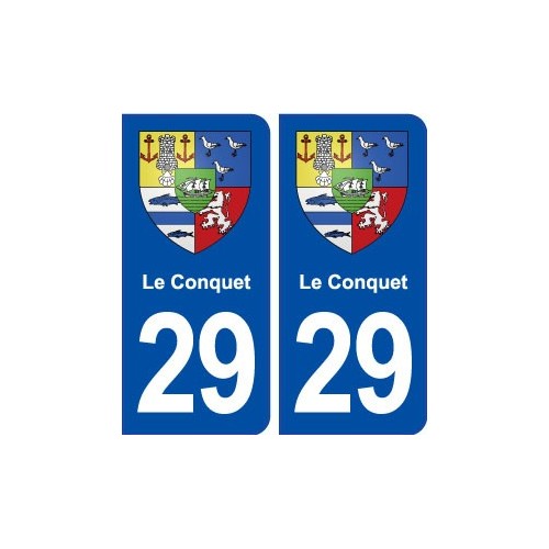 29 Le Conquet blason autocollant plaque immatriculation stickers ville