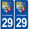 29 Le Conquet blason autocollant plaque immatriculation stickers ville