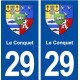 29 Le Conquet blason autocollant plaque immatriculation stickers ville