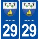 29 Loperhet blason autocollant plaque immatriculation stickers ville