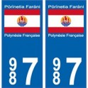 Etiqueta engomada de la Porinetia Pörïnëtia 987 Polinesia calcomanía de la placa de matriculación