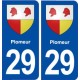 29 Plomeur blason autocollant plaque immatriculation stickers ville