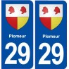 29 Plomeur blason autocollant plaque immatriculation stickers ville