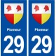 29 Plomeur blason autocollant plaque immatriculation stickers ville