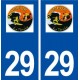 29 Plomeur logo autocollant plaque immatriculation stickers ville
